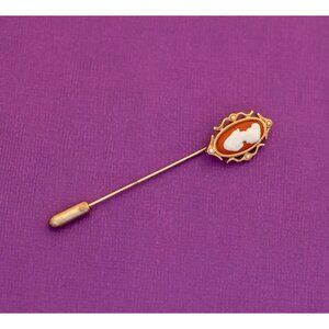 Vintage Victorian Cameo Gold Tone Stick Pin by Avon - Q25